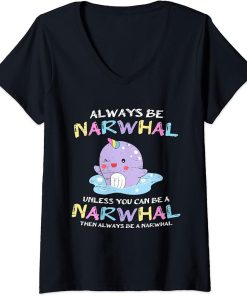 Womens Narwhals Unicorns Of The Sea - Orca Narwhal V-Neck T-Shirt