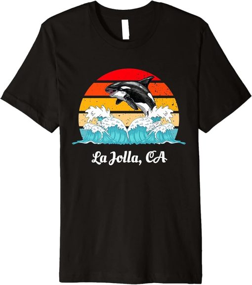 La Jolla CA Vintage Distressed Orca Killer Whale Art Premium T-Shirt