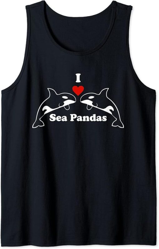 I Love Sea Pandas | NickerStickers Funny Orca Killer Whale Tank Top