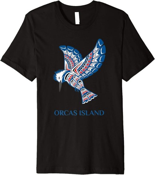 Orcas Island Washington Kingfisher Native American Bird Gift Premium T-Shirt