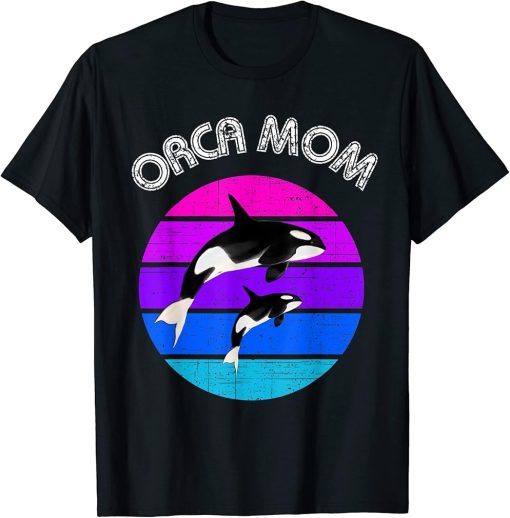 80s Orca Mom Retro Vintage Sunset T-Shirt