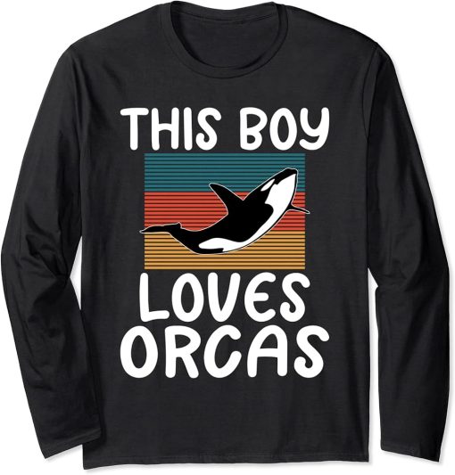 This Boy loves Orcas Whale Long Sleeve T-Shirt