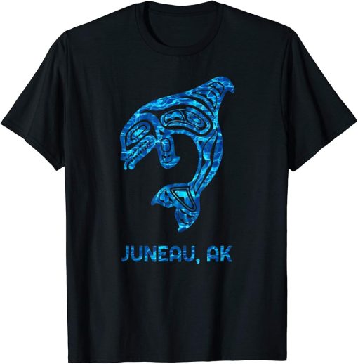 Blue Juneau Alaska Native American Indian Orca Killer Whale T-Shirt